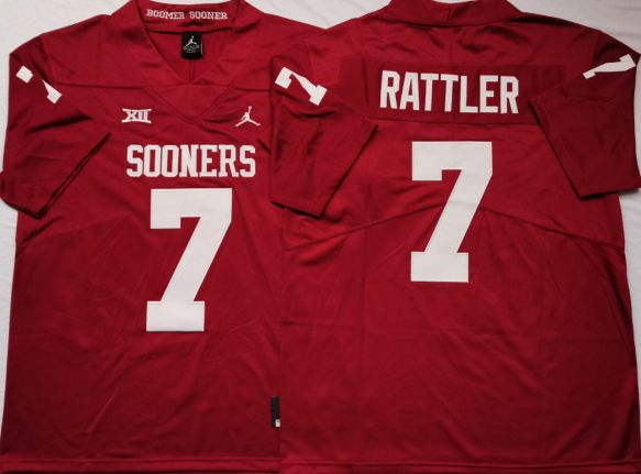 Men Oklahoma Sooners #7 Rattler Red 2025 NCAA Jersey->ncaa teams->NCAA Jersey